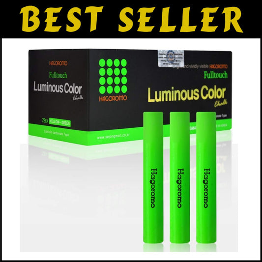 Non-Toxic Dustless Luminous Chalk Set - 72 Pcs in Yellow Green for Creative Use
