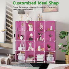Load image into Gallery viewer, Modern 16-Cube Plastic Storage Organizer - Customizable Cherry Blossom Pink