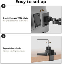 Load image into Gallery viewer, Heavy Duty Dual Monitor Arm for 17-49 inch Screens - Full Motion Articulating
