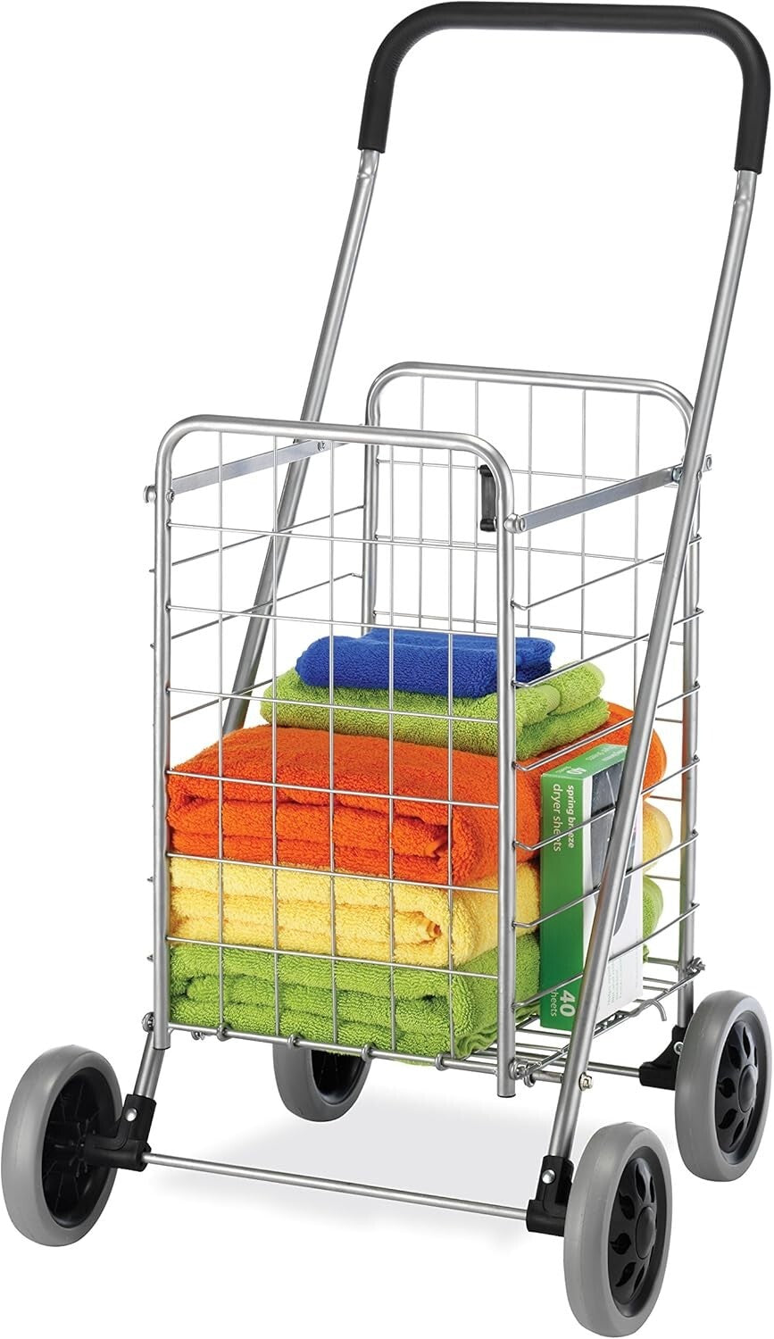 Versatile Folding Shopping Utility Cart for Groceries, Laundry & Gear - 7 lbs
