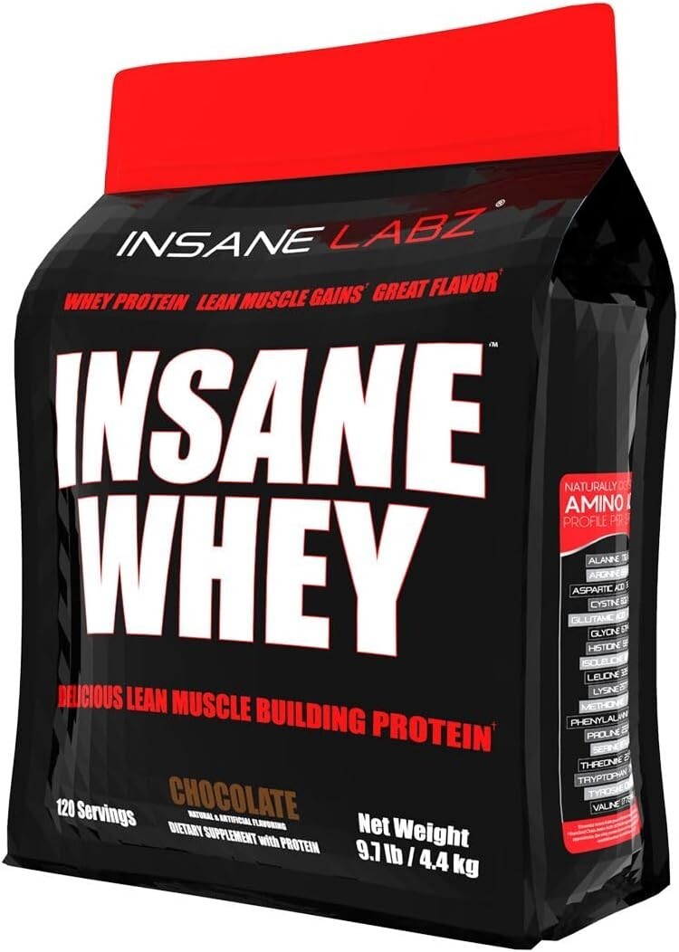 Insane Whey Protein - Chocolate Flavor 100% Whey, Ultimate Mass Gainer, 9.85 lbs