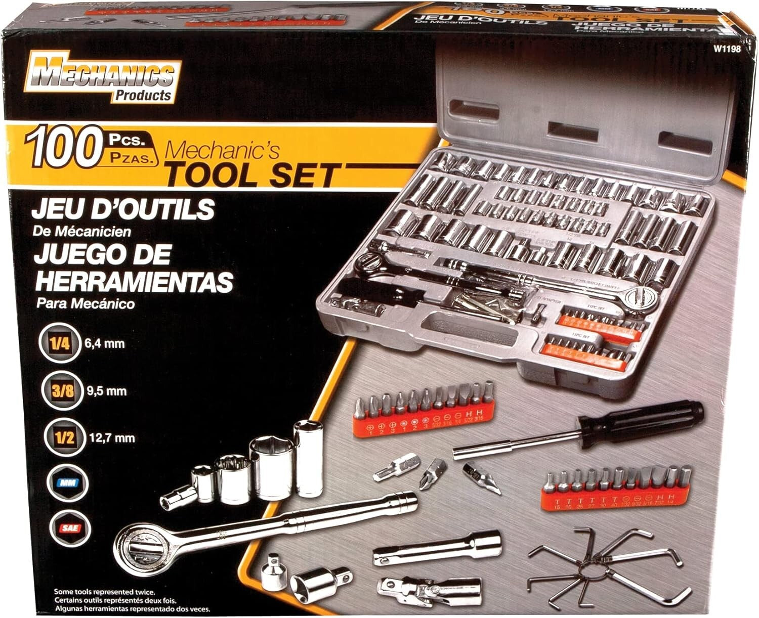 Lightweight 100-Piece Socket Set with Carry Case – Ideal for DIY Projects