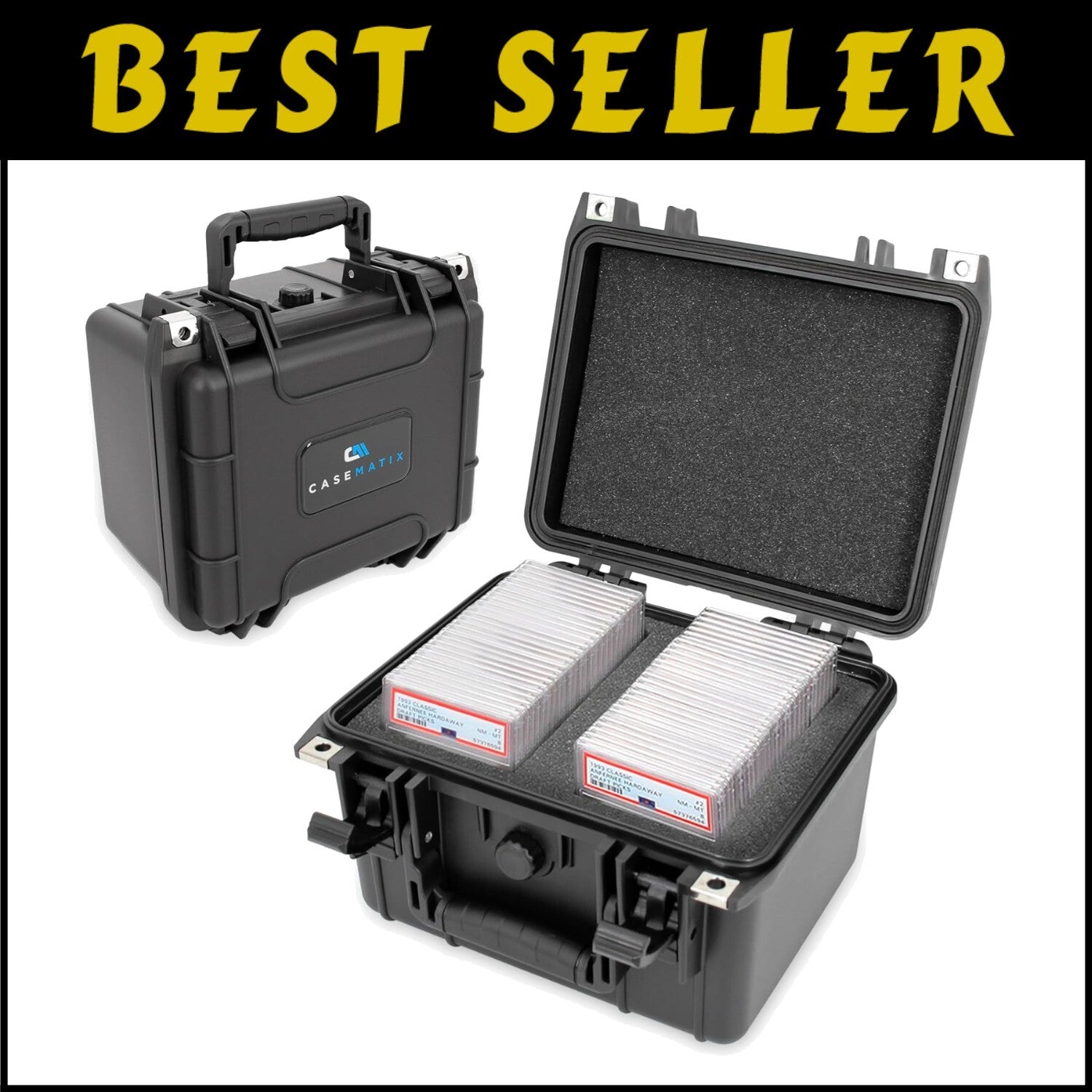 Crushproof Card Storage Box with Dividers for 40 BGS PSA Slabs & 150 Top Loaders