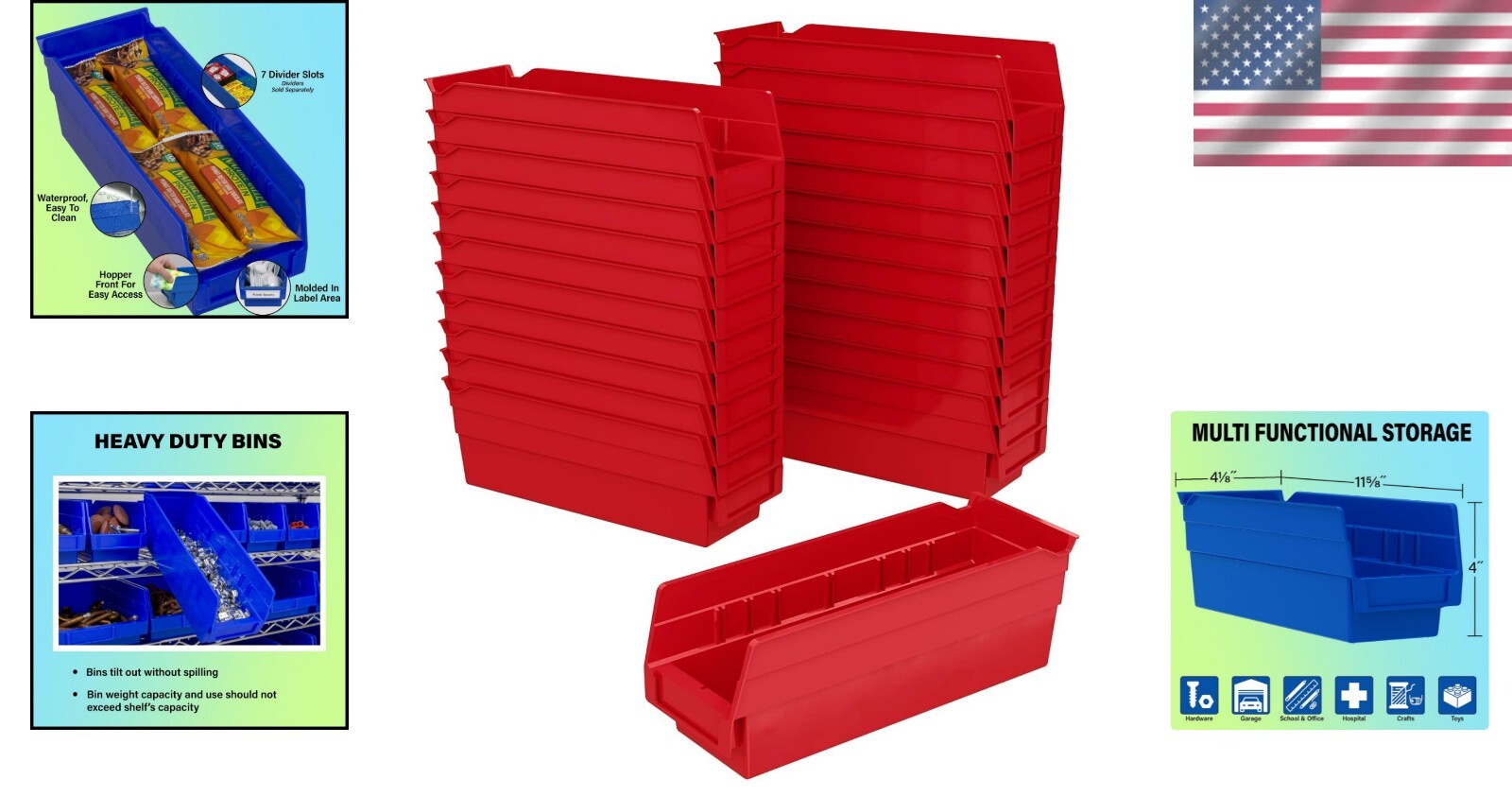 Customizable Heavy-Duty Storage Bins - Ideal for Garage & Closet Organization