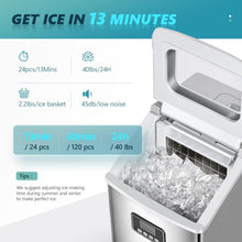 Load image into Gallery viewer, Quiet Operation 40Lbs/Day Ice Maker with Removable Basket – Ideal for Home &amp; Bar