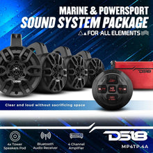 Load image into Gallery viewer, High-Power 4" Bluetooth Marine Tower Speakers with Waterproof Amplifier &amp; Remote