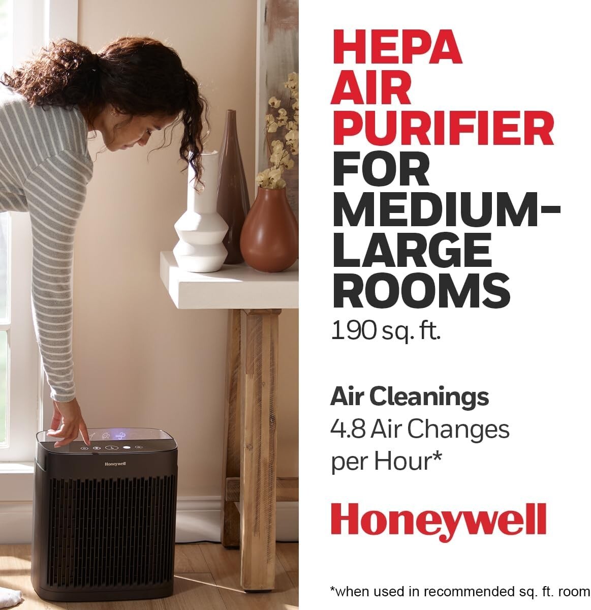 Energy Star HEPA Air Purifier, Cleans 938 Sq Ft with 99.97% Allergen Capture