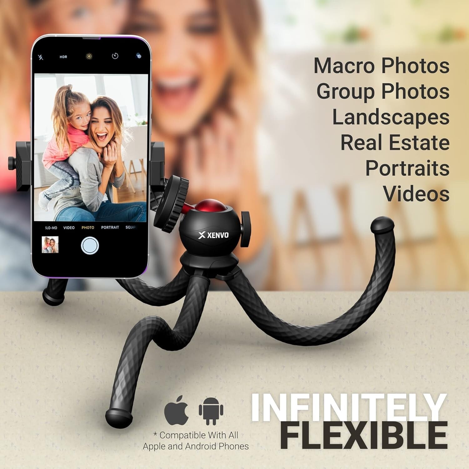 Heavy Duty Flexible Smartphone Tripod - Compatible with iPhone & GoPro