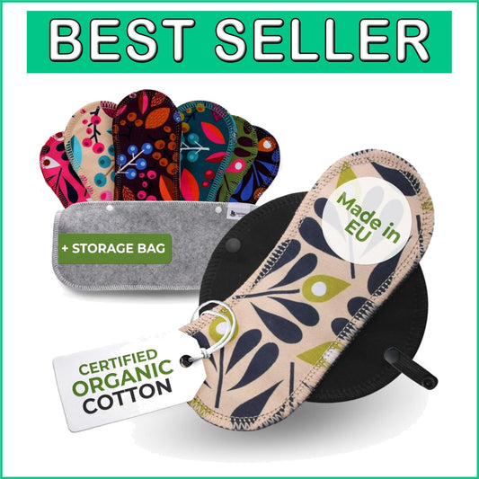 Eco-Friendly Organic Cotton Panty Liners for Women - 7-Pack Reusable Comfort