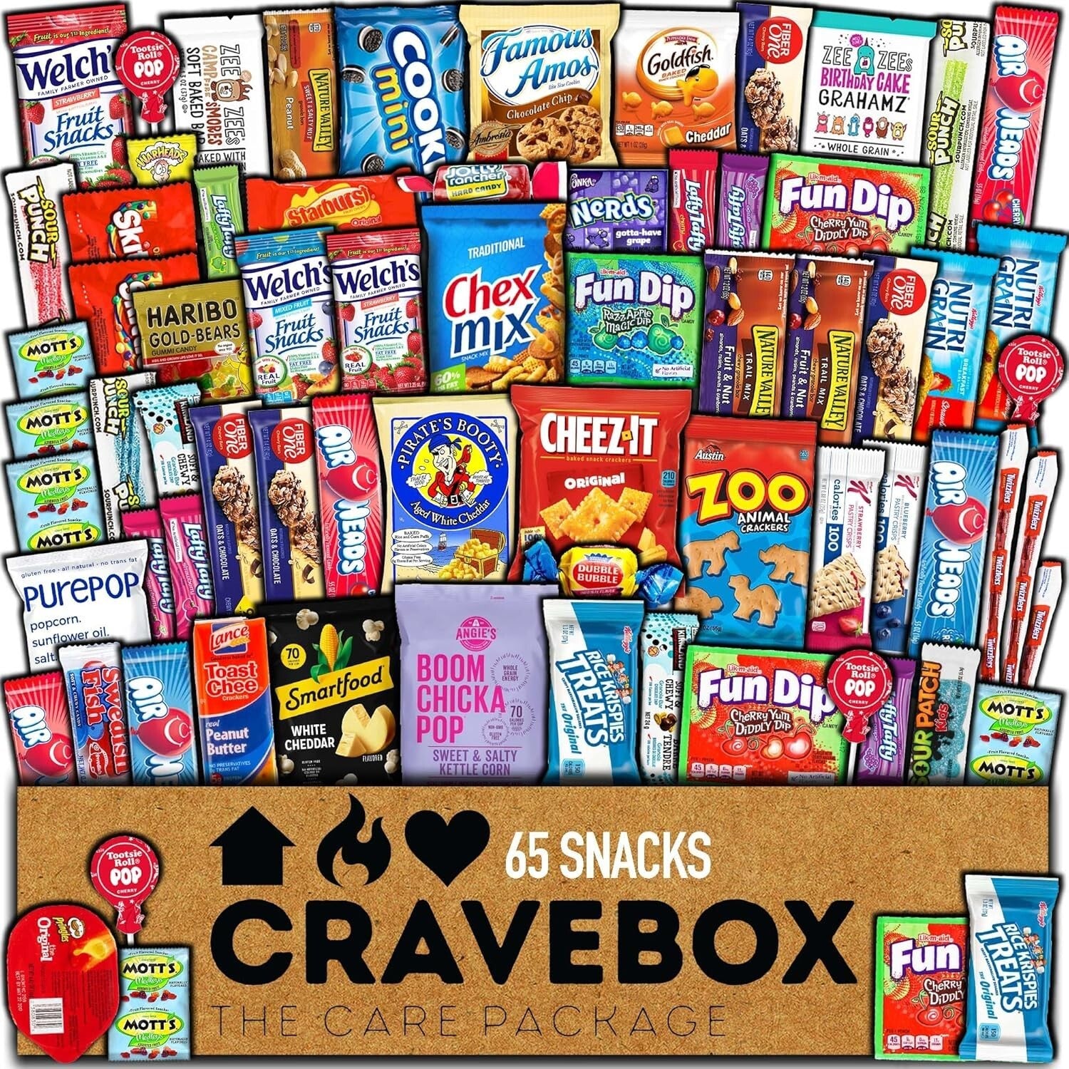 65-Piece Snack Sampler Box - Perfect for Kids, Adults, and Father’s Day Gifts!