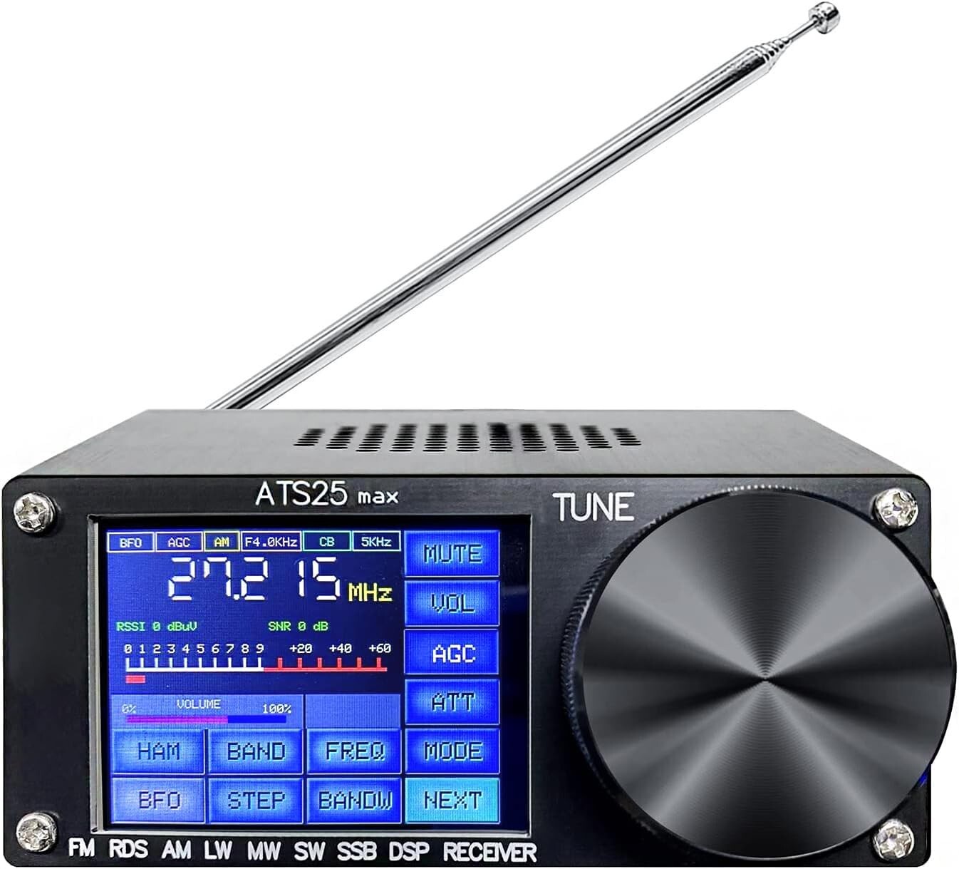 Upgrade Si4732 5.2B Radio Receiver - DSP Tune, 4000mAh Battery & Touch Control