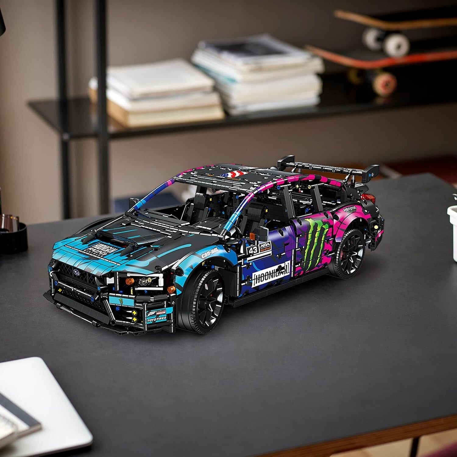 1:8 Scale Race Car Building Toy - Cyberpunk Model Kit for Motorsport Fans