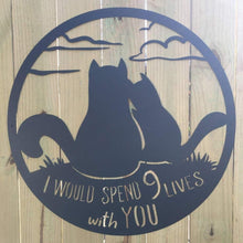 Load image into Gallery viewer, Celebrate Love with 9 Lives Together Valentine's Sign - Perfect for Cat Lovers