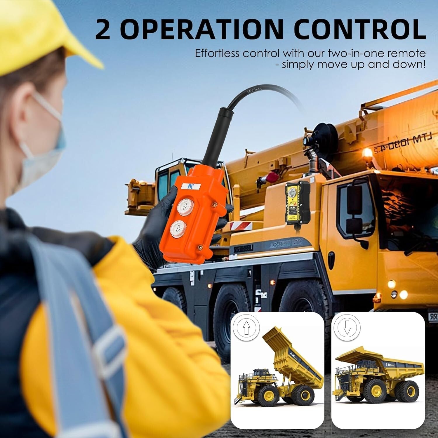 Versatile 2-in-1 Remote Control for Crane and Dump Trailer - Compact & Efficient
