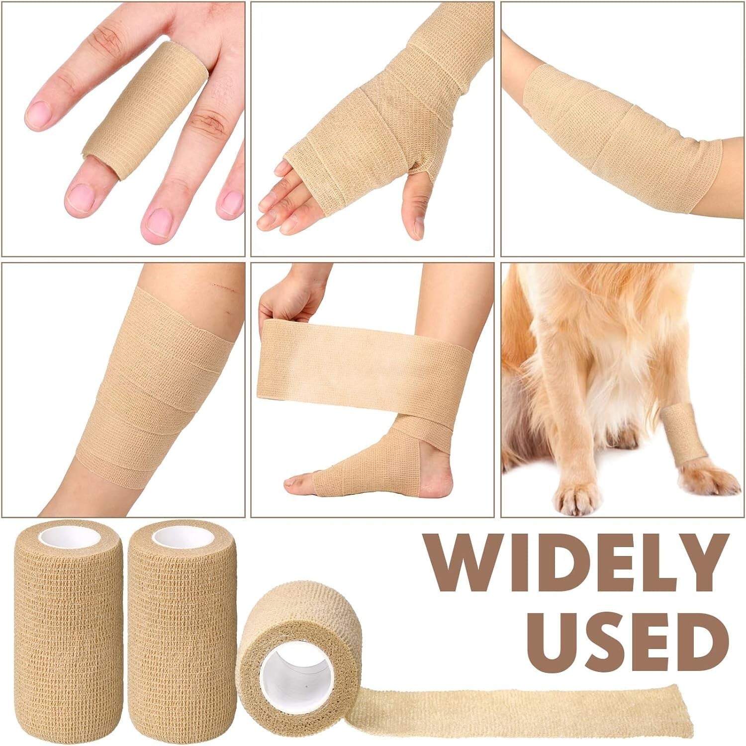 36 Pcs Self-Adherent Elastic Bandage Wrap - Breathable Cohesive Tape for Sports