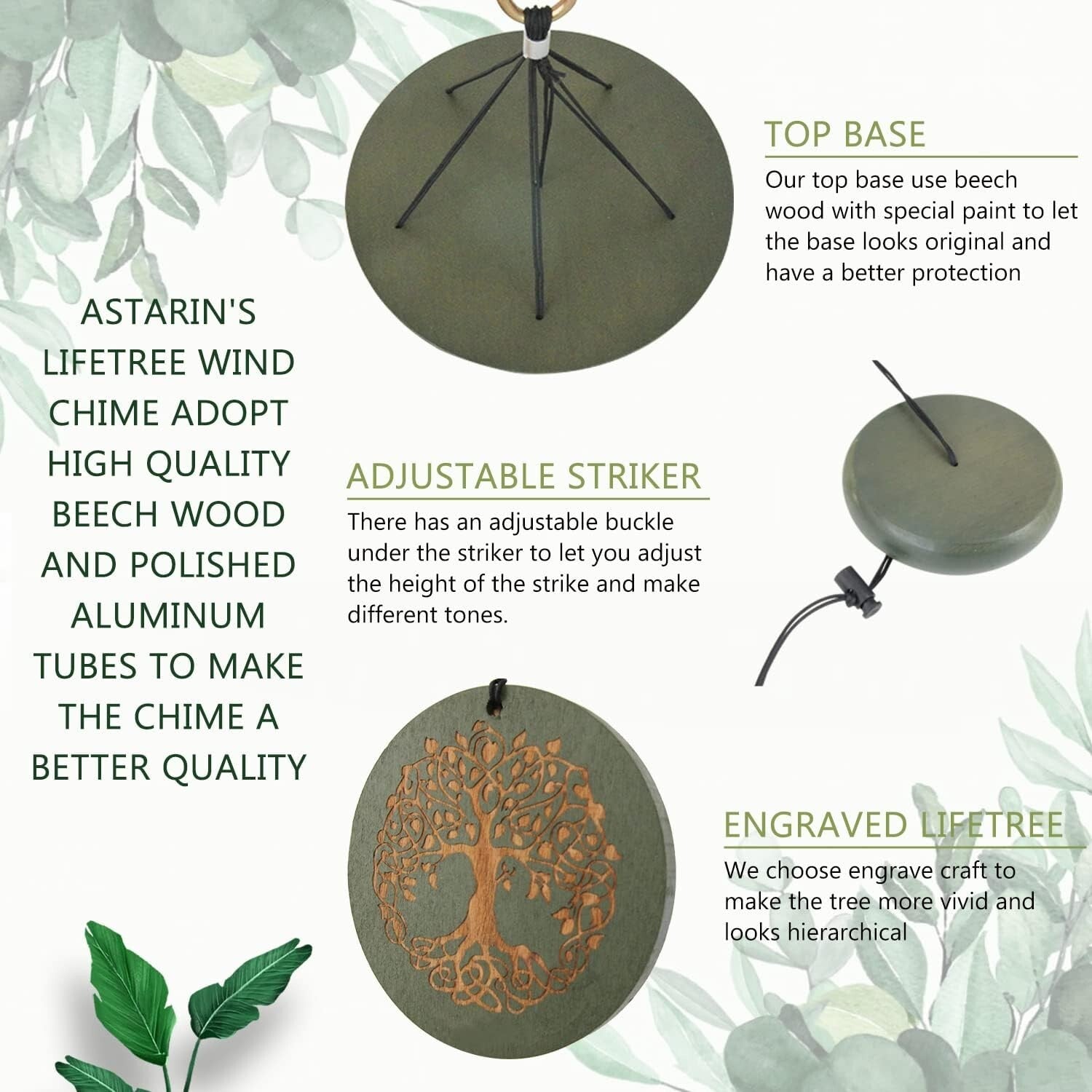 Classic 36" Tree of Life Wind Chimes - Outdoor Gift Box for Special Occasions