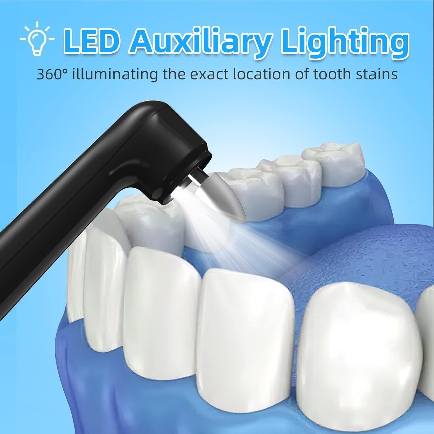 Advanced Dental Cleaning Kit: Electric Polisher with LED Light & Travel Friendly