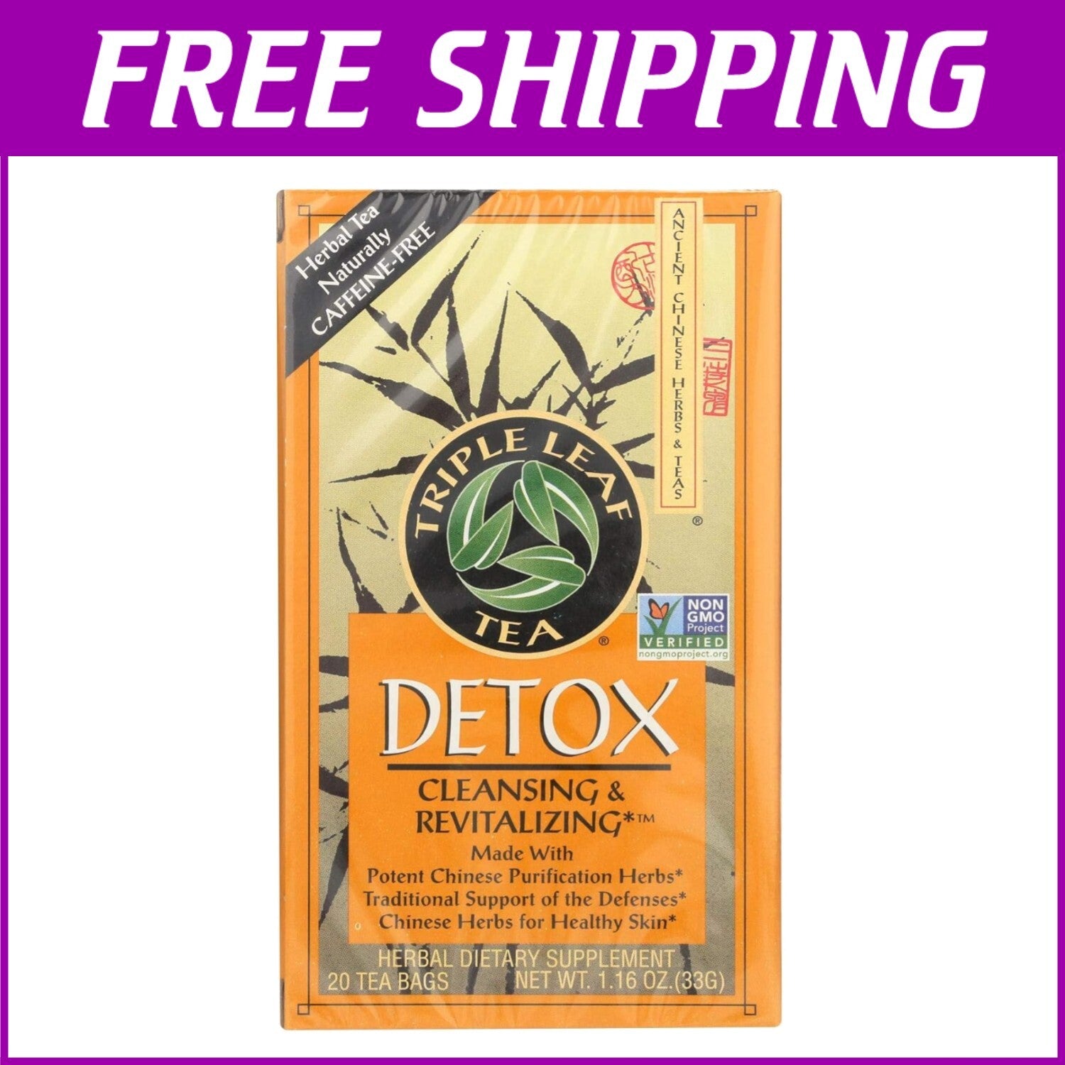 Holistic Detox Tea with 20 Potent Herbs - 120 Handy Tea Bags for Purification