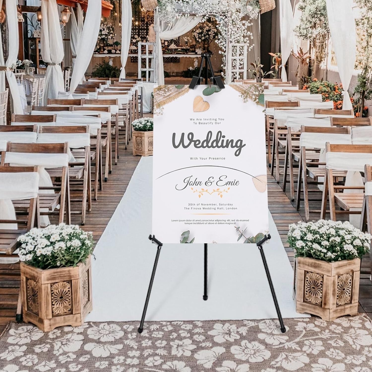 6 Pack Folding Easels for Stylish Displays - Portable & Adjustable to 66-Inch