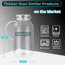 Load image into Gallery viewer, Versatile 1 Gallon Glass Water Jug with Stainless Steel Lid - Ideal for Parties