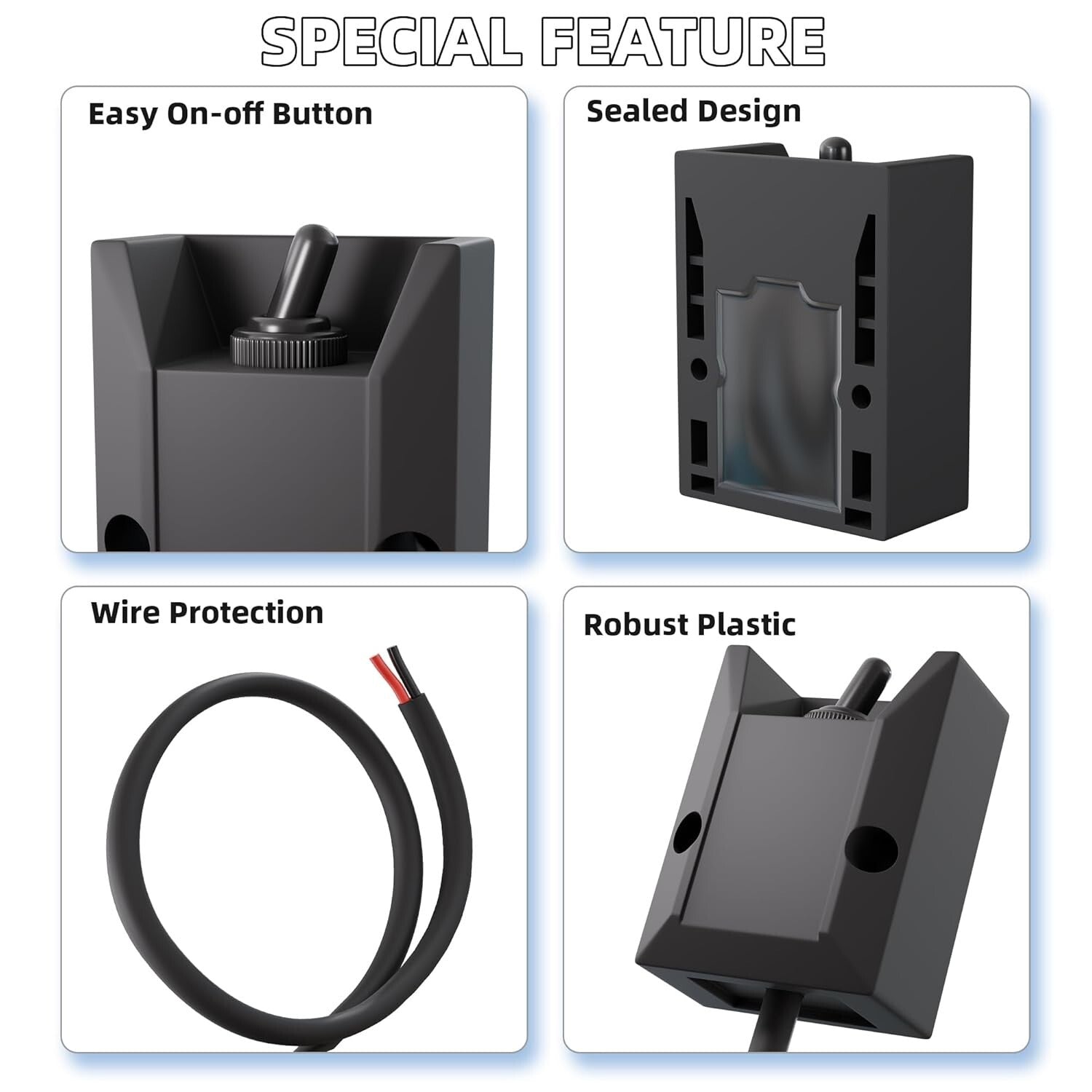 Durable 12V Heavy Duty Toggle Switch - Impact Resistant with Ergonomic Design