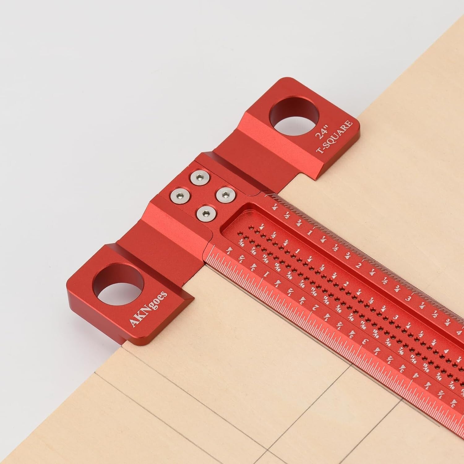 High-Quality 24in Woodworking T-Square Ruler with Clear Scales for Accuracy