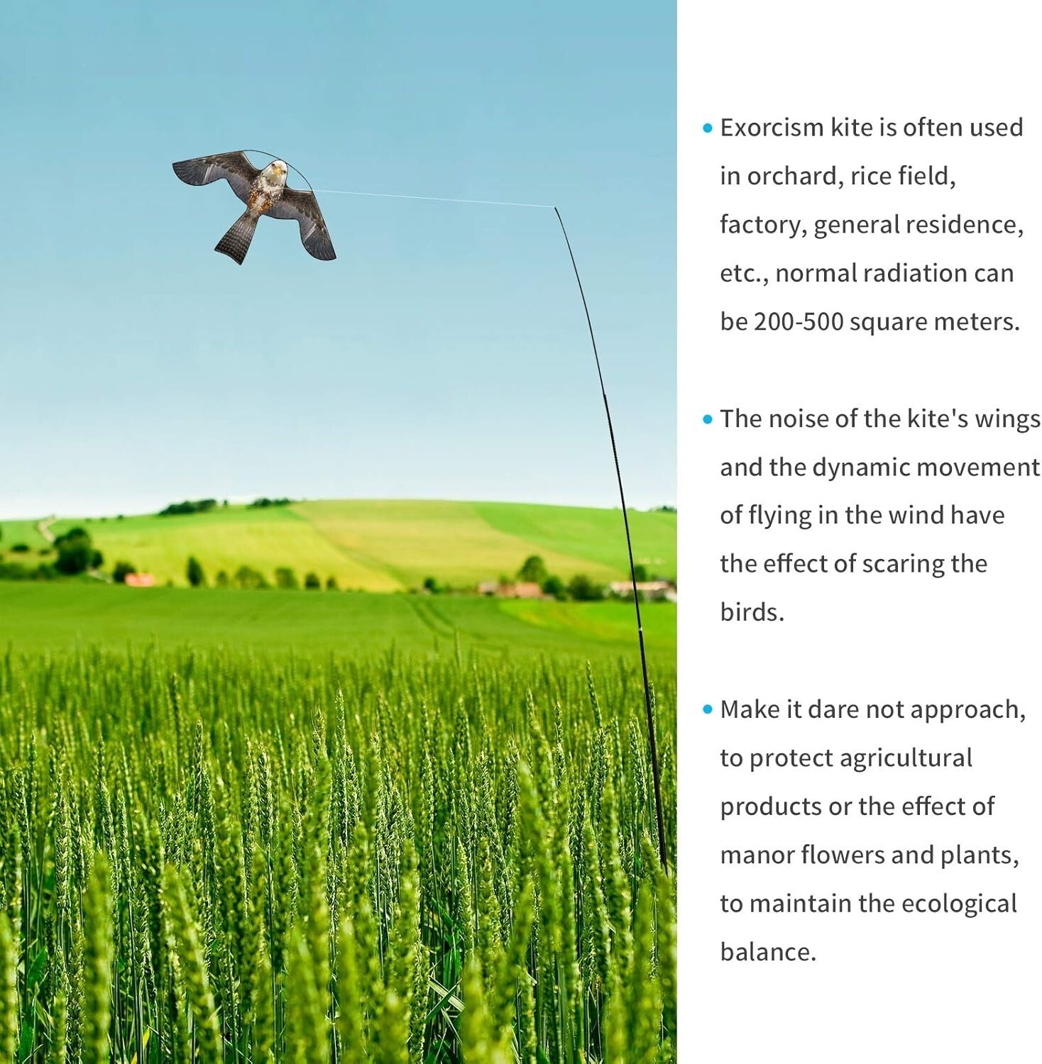 Reflective Bird Scarer Kite with Adjustable 4m Pole – Effective Farm Protection