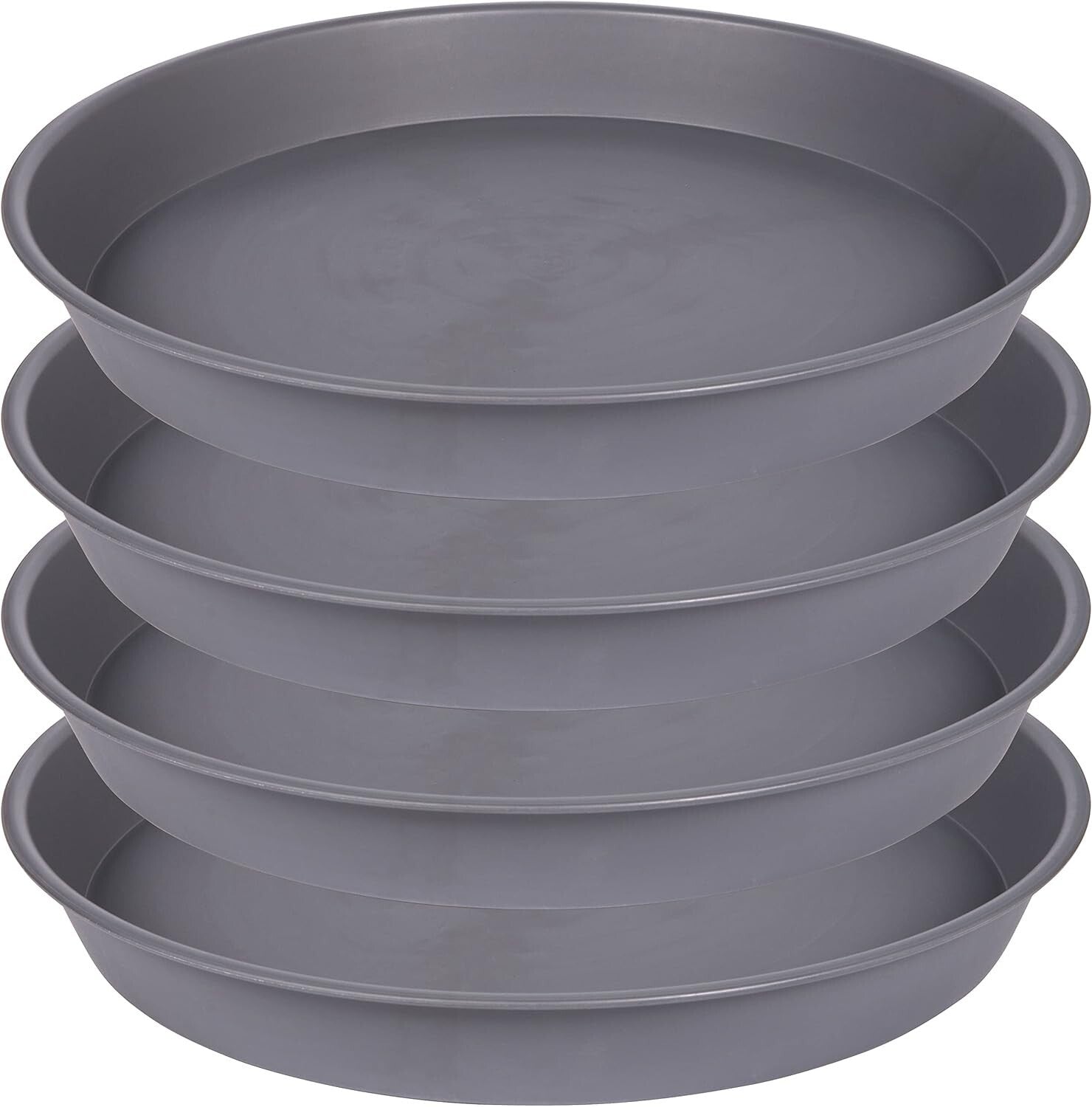 Deep 19" Plant Saucers - 4 Pack of Matte Finish Drip Trays for Garden & Home