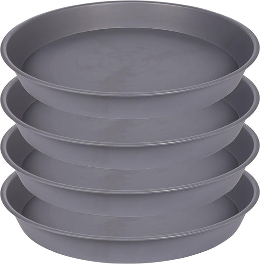 Deep 19" Plant Saucers - 4 Pack of Matte Finish Drip Trays for Garden & Home