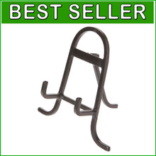 Load image into Gallery viewer, Versatile Wrought Iron Easel Set for Exhibiting Plates &amp; Art, 6" H x 5.5" W