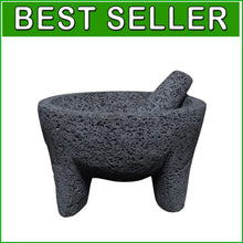 Load image into Gallery viewer, Culinary Craftsmanship - 8.6-Inch Molcajete Mortar and Pestle in Lava Stone