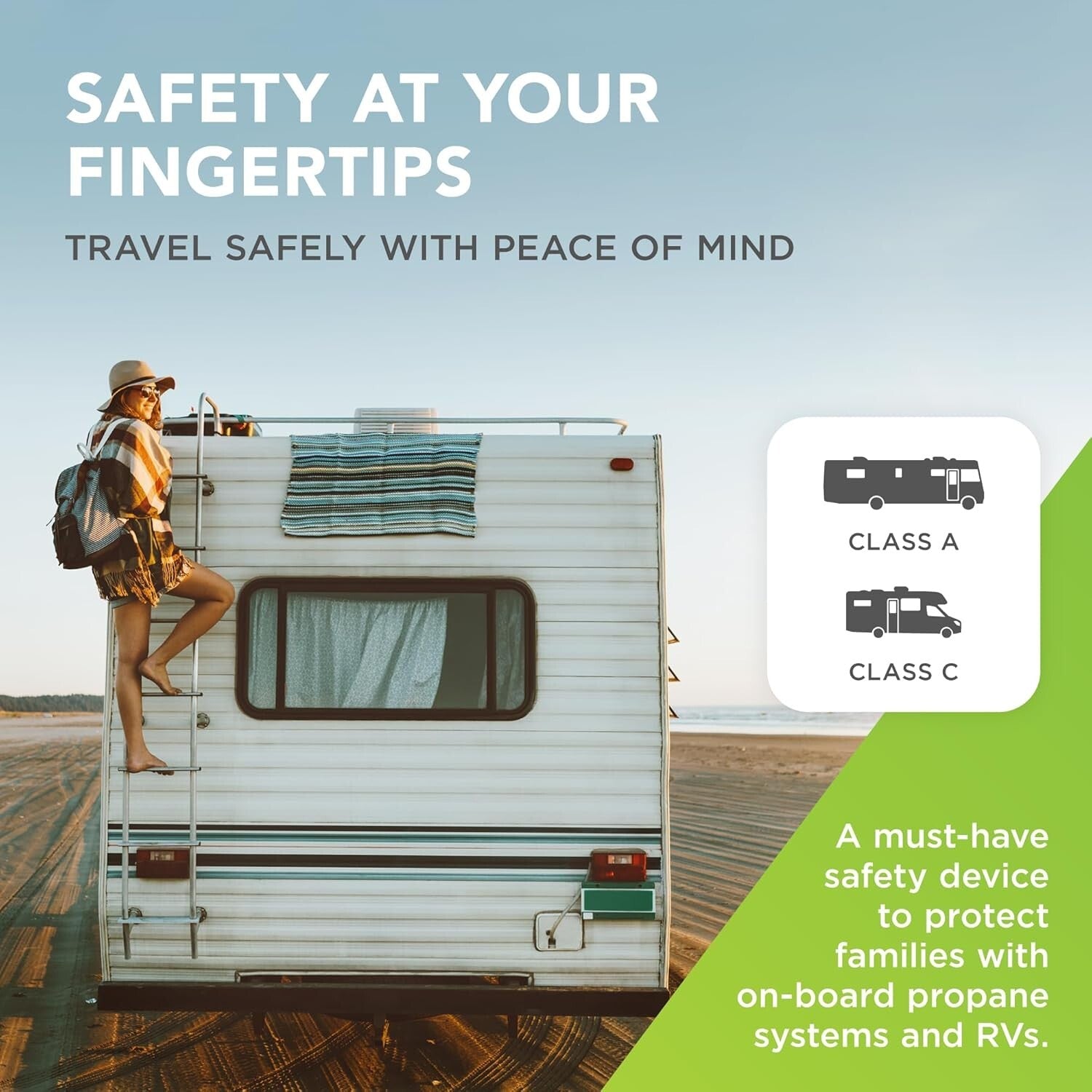 Enhanced Propane Gas Gauge for Class A & C RVs - Safety Shut-Off Included