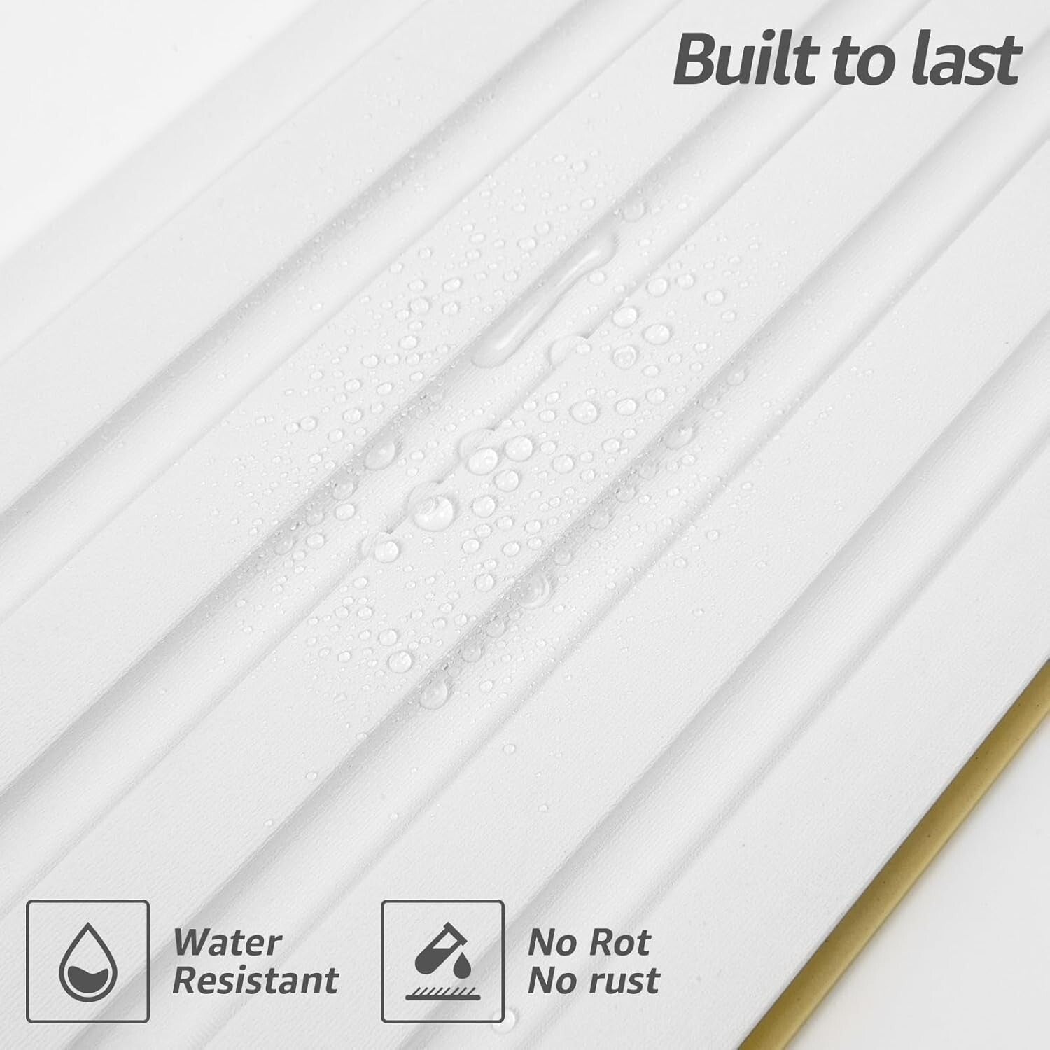 Durable 3D WPC Slat Wall Accent Panels - White, 8-Pack, Perfect for Home Design