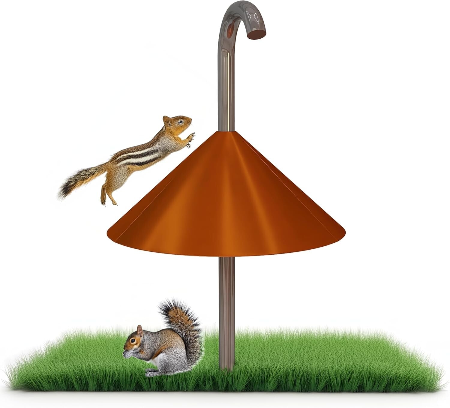 19-Inch Anti-Rust Squirrel Baffle - Durable Steel for Bird Feeders & Protection