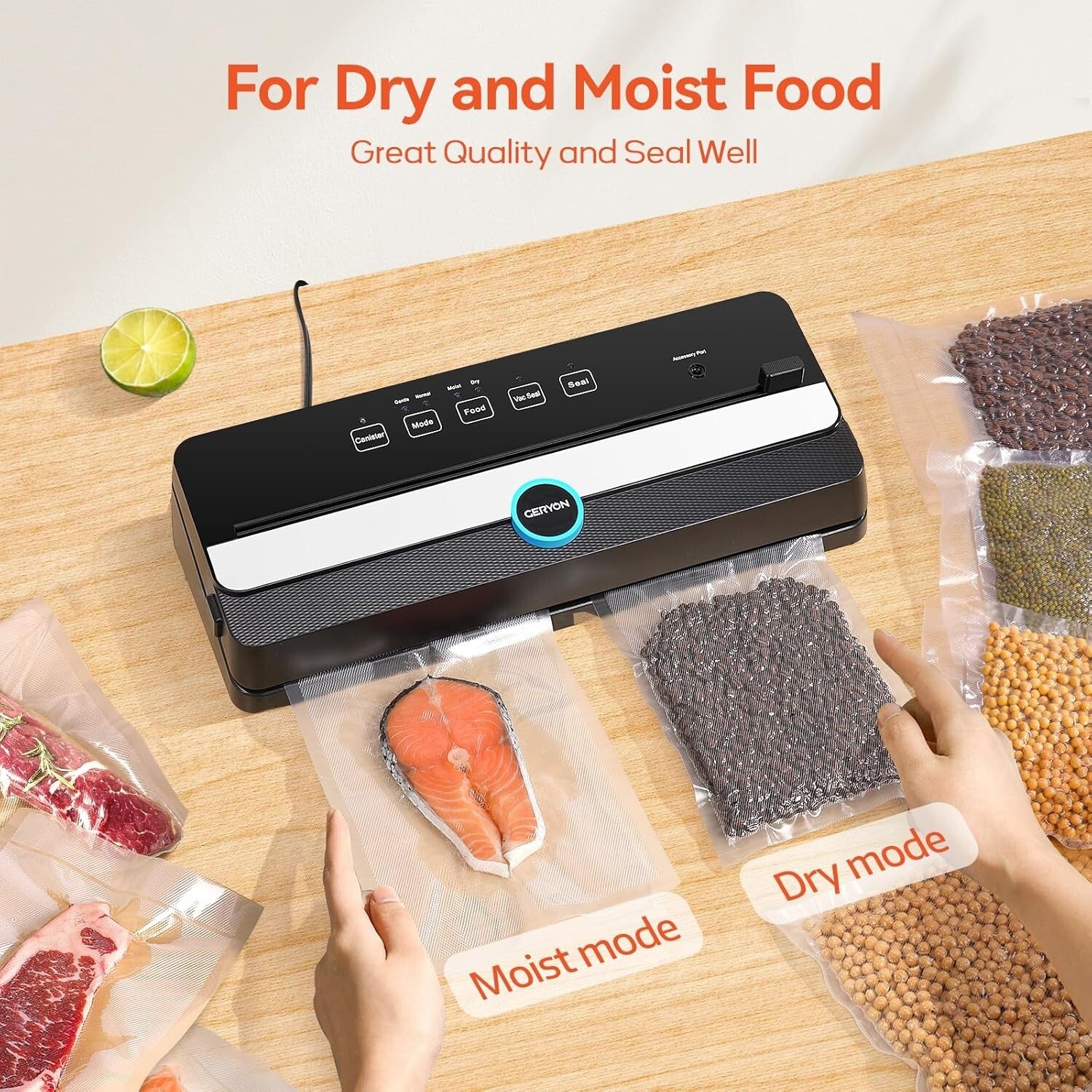 Automatic Vacuum Sealer with Built-in Cutter - Preserve Food Freshness Easily