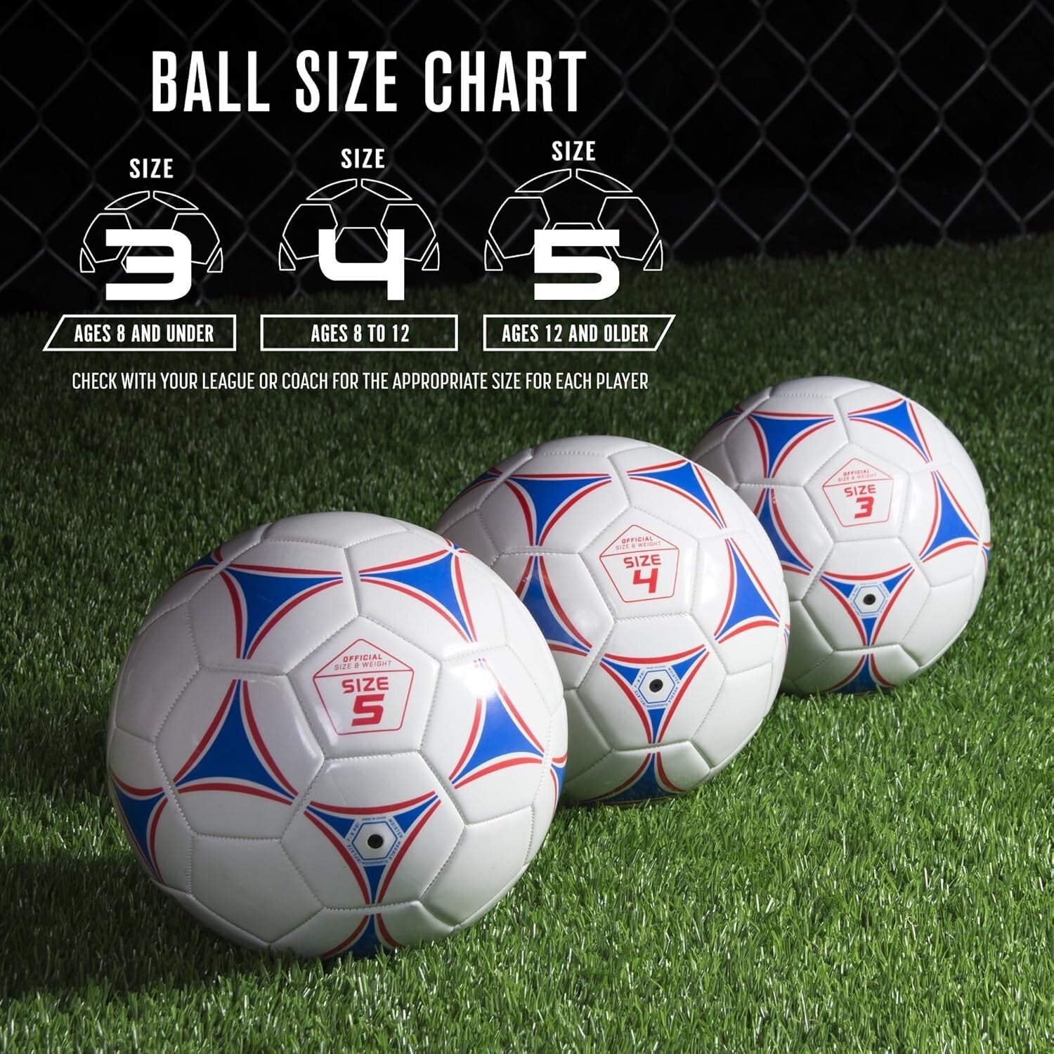 Premium 6 Pack Soccer Balls - Synthetic Leather with Inflator Included!