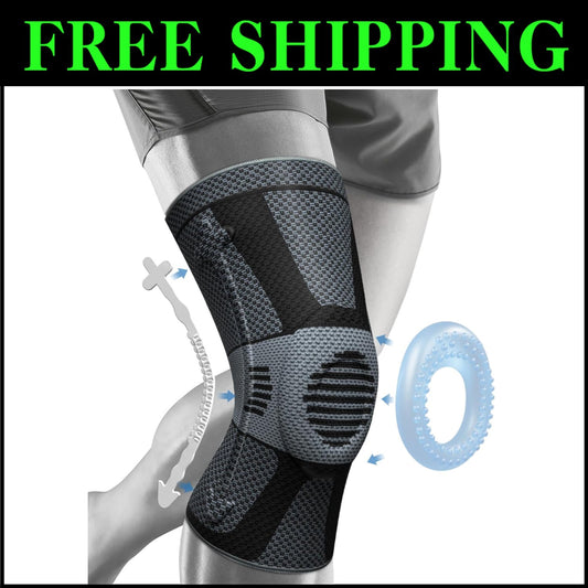 Professional Knee Brace Compression Sleeve for Instant Pain Relief - Large