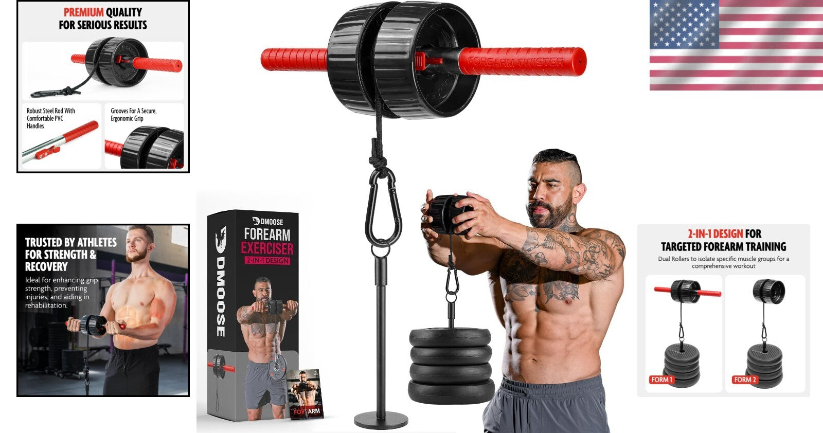 Convertible Forearm Strength Trainer with Anti-Slip Handles for Peak Performance