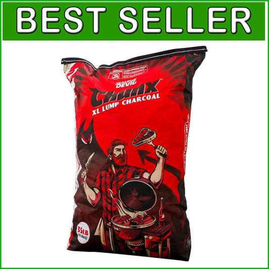 100% Natural Hardwood Lump Charcoal - 35LB Ultra-Dense for Superior Burn