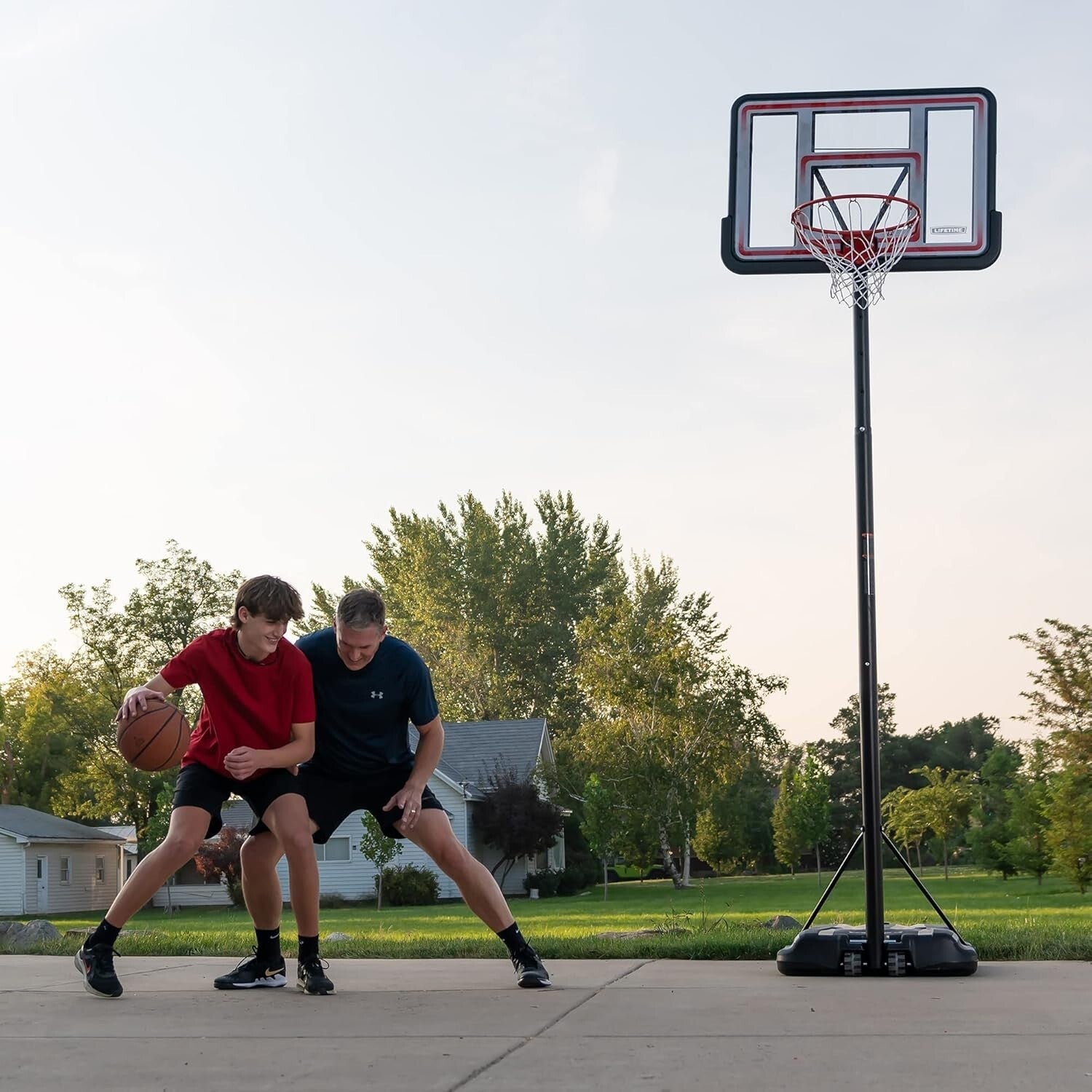 Adjustable Shatterproof Portable Basketball Hoop - 44" Backboard, Freestanding