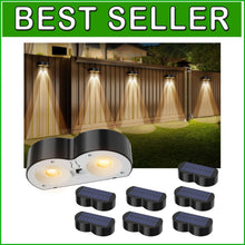 Load image into Gallery viewer, Upgraded 8-Pack Solar Fence Lights with Spot Lenses &amp; Color Modes for Outdoors