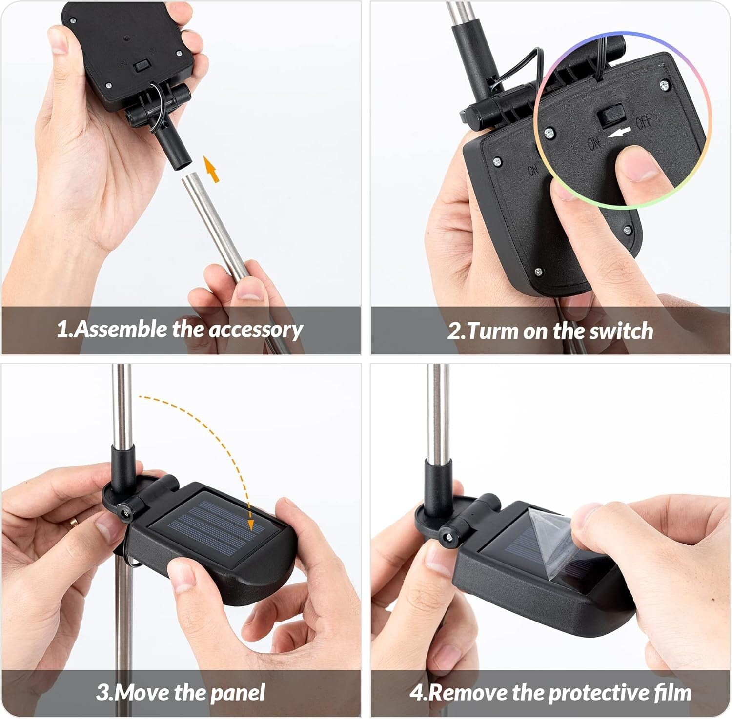 Enchanting 6-Pack Color-Changing Solar Garden Lights with Cracked Glass Design