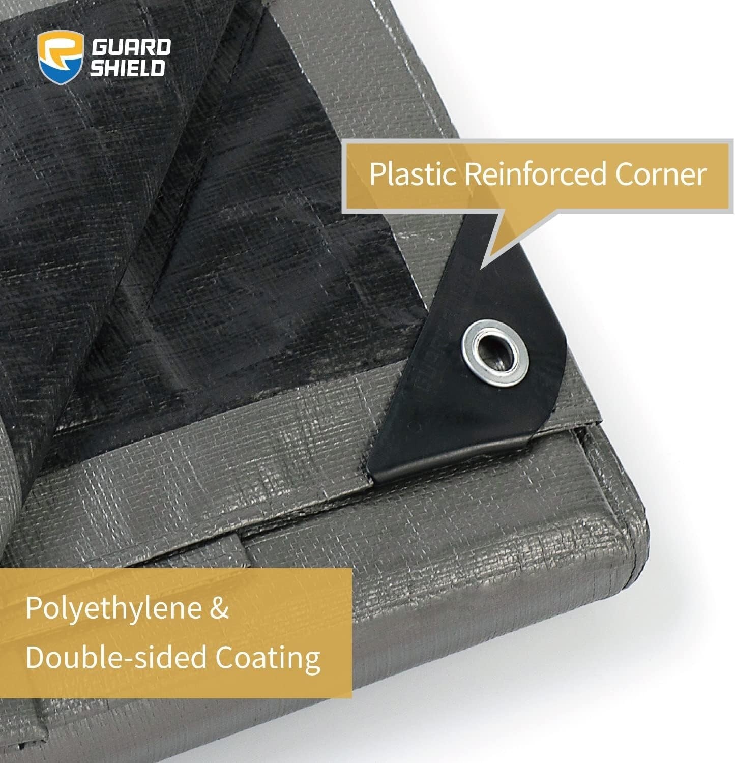 16x20 Heavy Duty Waterproof Tarp - Silver/Black Polyethylene Multi-Purpose Cover