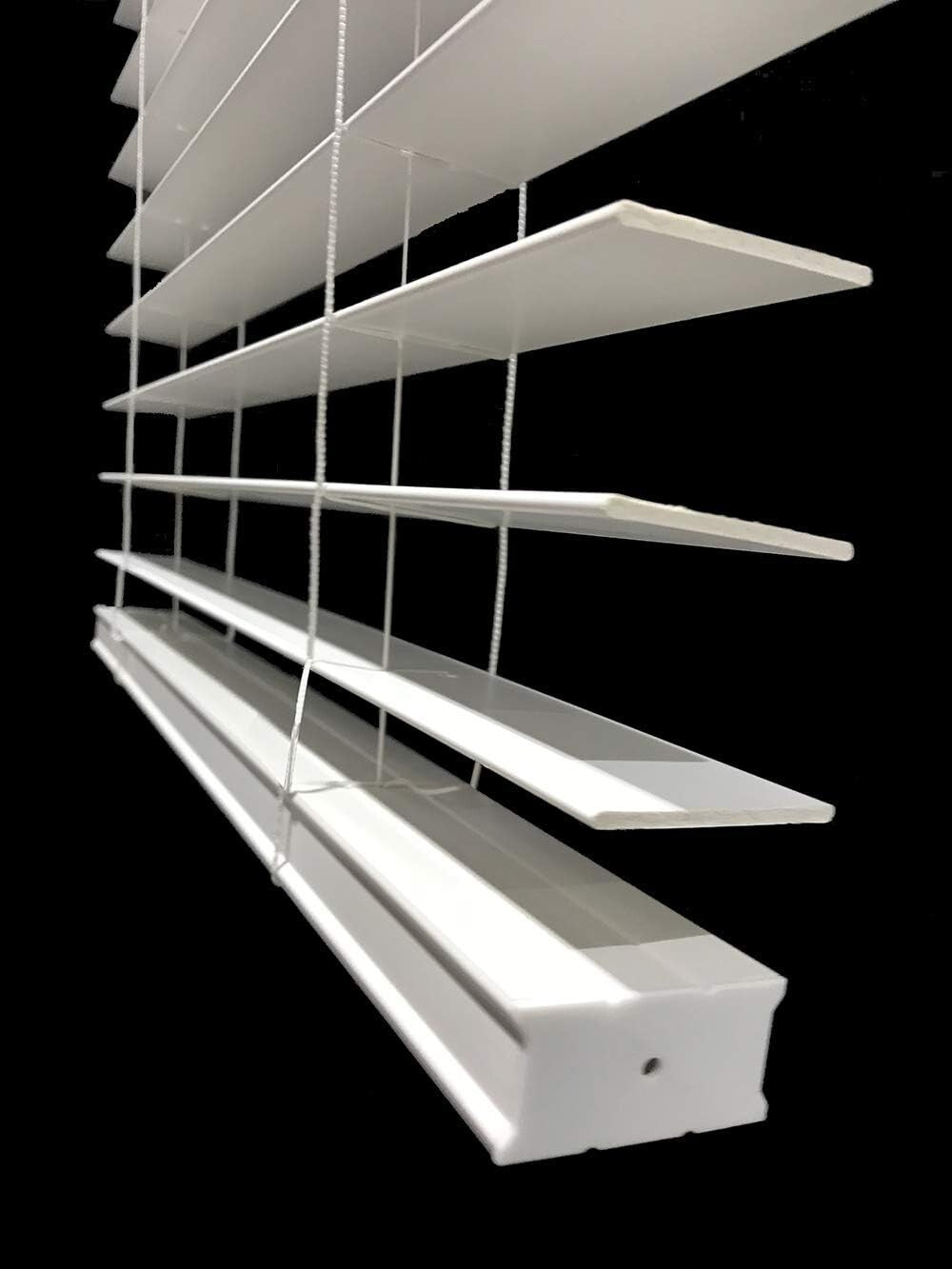 Stylish Cordless Faux Wood Blinds 36"L x 33.5"W - Safe for Kids & Pets