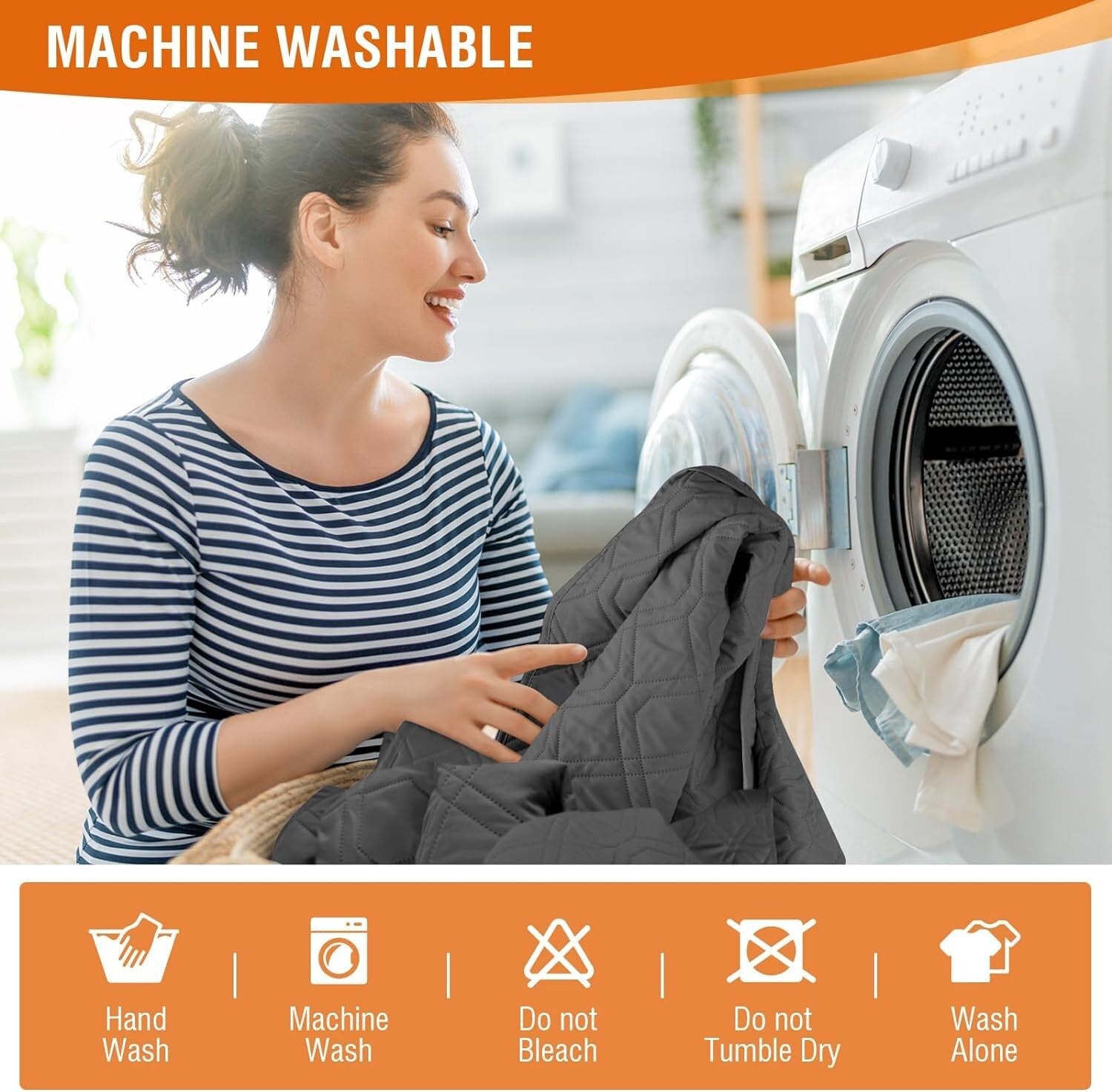 Charcoal Gray Waterproof Loveseat Recliner Cover with Console for Pet Protection