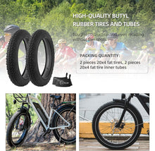 Load image into Gallery viewer, Heavy-Duty 20” Fat Bike Tires &amp; Tubes with Knobby Tread - Ideal for Any Terrain