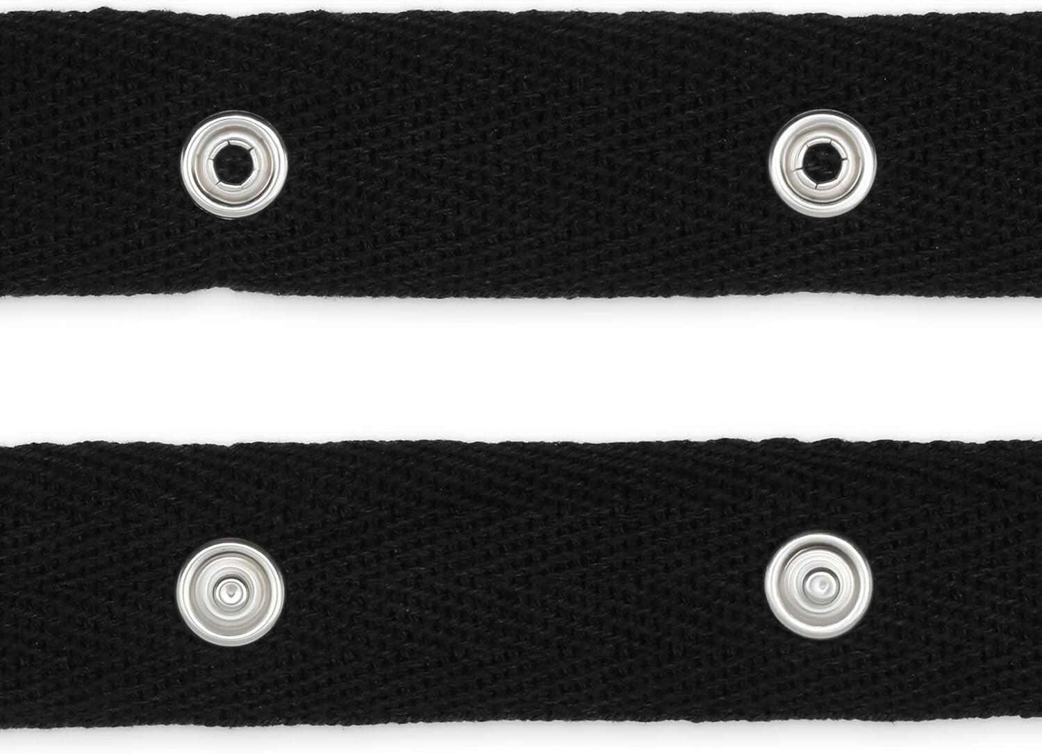 Durable Black Cotton Snap Tape with 12 Snaps - Perfect for Home Decor & Clothing