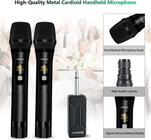 Load image into Gallery viewer, Professional Wireless Microphone System - Dual Handheld Mic for Karaoke &amp; Events