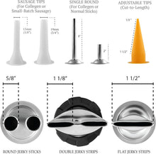 Load image into Gallery viewer, Complete Jerky Gun Kit: 15-Inch Stainless Steel Barrel with Tapered Sausage Tips
