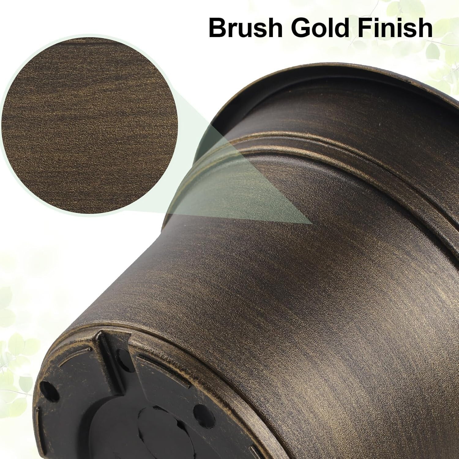 Stylish Resin Plant Pots 16-Inch with Drainage Holes - Dark Gold, Set of 4